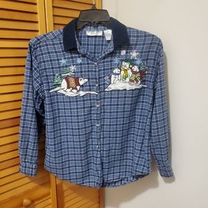 Christmas button down shirt size MP